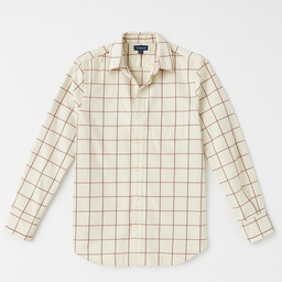 Camisa beige de cuadros marrones - Size 6