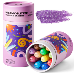 Jar Meló Twistable Silky Washable Glitter Crayons (12 Colours)