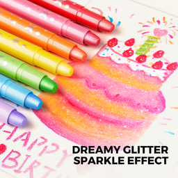 Jar Meló Twistable Silky Washable Glitter Crayons (24 Colours)
