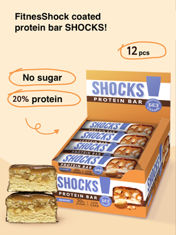 FitnesShock Peanut coated bar SHOCKS, 1 box (12 pieces)