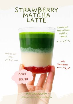 Strawberry Matcha Oat Milk Latte 