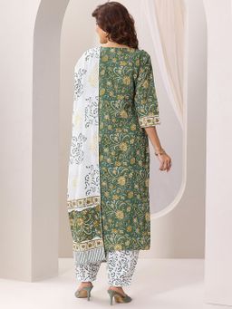PRE ORDER - Pure Cotton Women Printed Kurta with Salwar & Dupatta