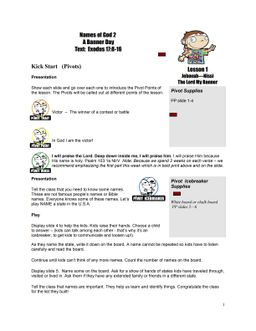 Names of God 2  – 5 Weeks of Primary School Lessons for Children's Church