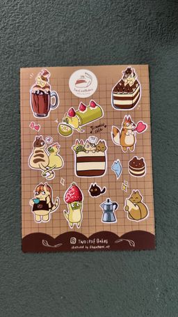 Tiramisu Cafe Sticker Sheet