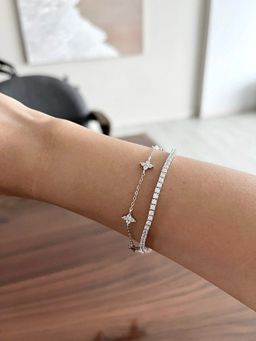 (PO) REGULAR TENNIS BRACELET- WHITE GOLD 