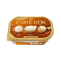 Algida Carte d'Or Classic Extra Bal, Badem, Karamel ve Kaymaklı Kutu Dondurma (850 ml)