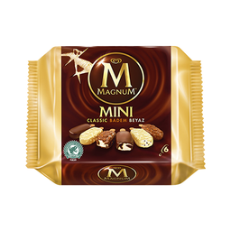 Algida Magnum Mini Classic, Badem & Beyaz Dondurma (6'lı)