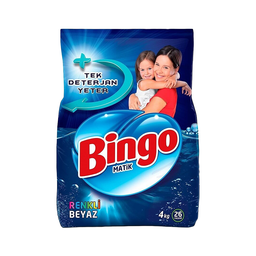 Bingo Matik Renkli ve Beyazlar İçin Toz Çamaşır Deterjanı (4 kg)