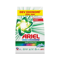 Ariel Dağ Esintisi 2'si 1 Arada Beyaz ve Renkliler Toz Çamaşır Deterjanı (7 kg)