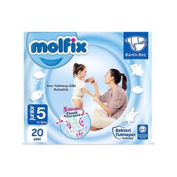 Molfix Junior Bantlı Bebek Bezi No: 5 11-18 kg (20 Adet)