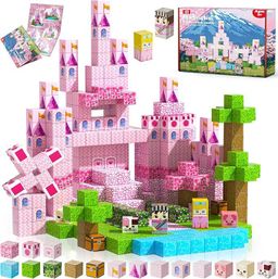 Magnetic Building Cubes 100 Pcs/Set ZH010 - Pink Castle