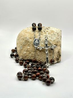 Rosario de Ojo de Buey 8mm Acero Inoxidable