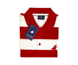 PACIFIC POLO CLUB Men's Slim Fit Short Sleeves Stripes Polo Shirt