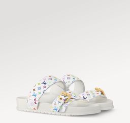 Sandálias Louis Vuitton Murakami brancas 