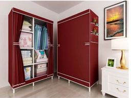 Portable Wardrobe - 6 Shelves - Red Wine 