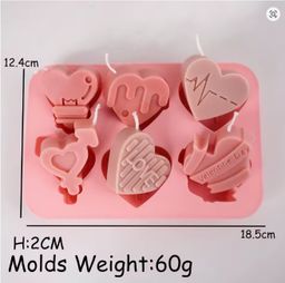 Molde de corazones flechados