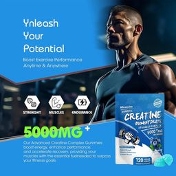 Creatine Monohydrate Gummies- for Men & Women
