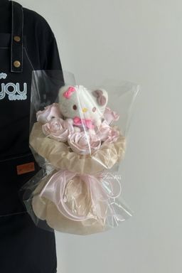 Kitty 5 Stalk Soap Rose Transparent Bouquet