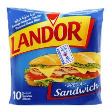 Landor slice sandwich cheese 10's