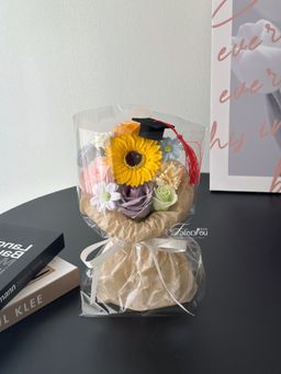 (G002) Graduation Sunflower Transparent Bouquet   