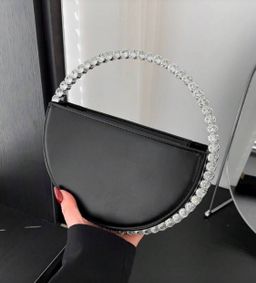 Rhinestone Round handle bag