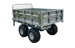Remorque double essieux 4 roues 1400kg benne galvanisée basculante hydraulique 2000x1170x400mm Torros
