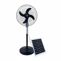 Hc Rechargeable Standing Fan(168F) + Solar panel-Black