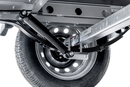 Remorque à un essieu sur ressorts 264x125 UNITRAILER GARDEN 264/R KIPP avec ridelles grillagées, châssis H-0 et bâche grise