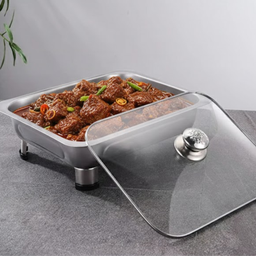 GLASS LID SERVING BUFFET TRAY 