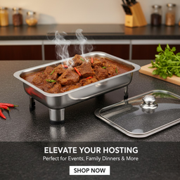 GLASS LID SERVING BUFFET TRAY 