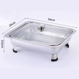 GLASS LID SERVING BUFFET TRAY 