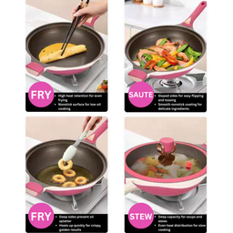 32CM 2LAYER  PRO NONSTICK WOK - BROWN