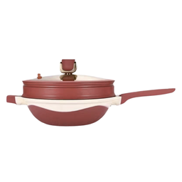 32CM 2LAYER  PRO NONSTICK WOK - BROWN