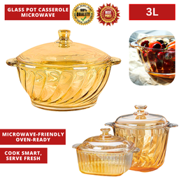 GLASS POT CASSEROLE MICROWAVE (KASEROL KACA)