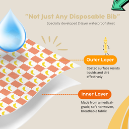 Double layer waterproof baby disposable bib 20pack / set with cute moods