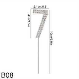 Rhinestone Number Cake Topper