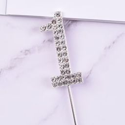 Rhinestone Number Cake Topper