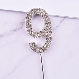 Rhinestone Number Cake Topper