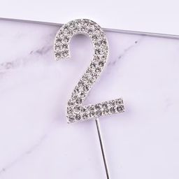 Rhinestone Number Cake Topper