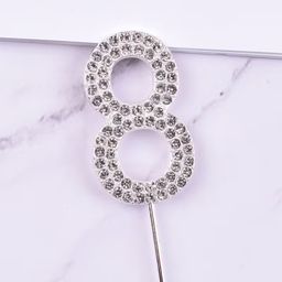 Rhinestone Number Cake Topper