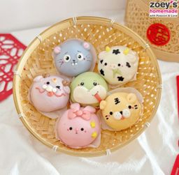 CNY Chinese Zodiac Bun with Chocolate – Set A (6pcs)