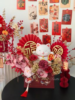 ( CNY05 ) CNY Lucky Cat Flower Basket ｜招财猫花桶