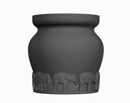 Urn Holder with elephant imprints and Lid 