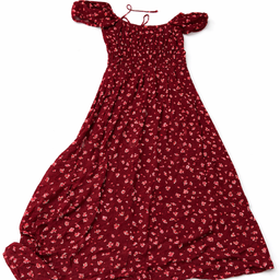 Vestido Largo Estampado Floral con Mangas Abullonadas - Size 8