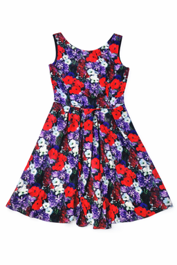 Vestido Skater Floral Multicolor con Corte Clásico - Size M