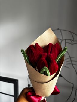 Deep red tulips classic bouquet