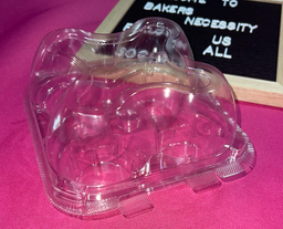 4 Cavity  Plastic Cupcake Container