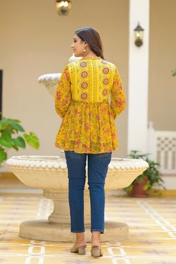 Short Cotton chiffon Kurtis