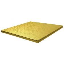 426 CAKE BOARDS -HQ 2MM SQUARE 14X14 GOLD CBG14 