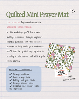 Quilted Mini Prayer Mat Workshop